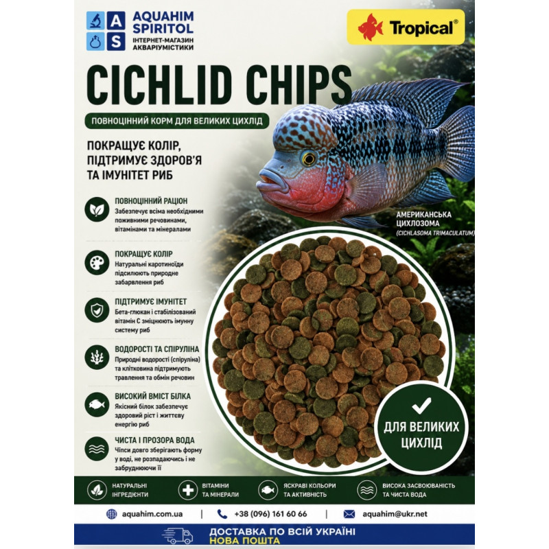 Tropical Cichlid Chips, 100 грам