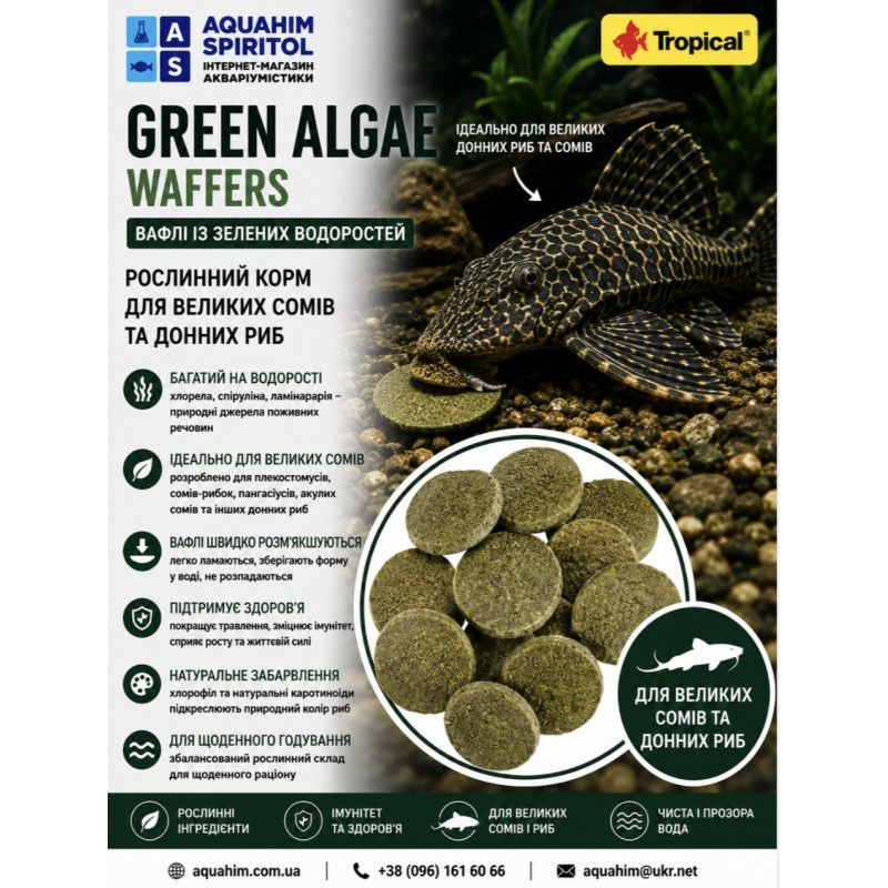 Tropical Green Algae Waffers, 100 грам